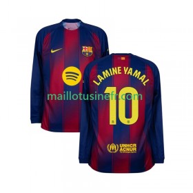 Maillot de Foot FC Barcelone Lamine Yamal 10 Domicile 2025-26 Manches Longues
